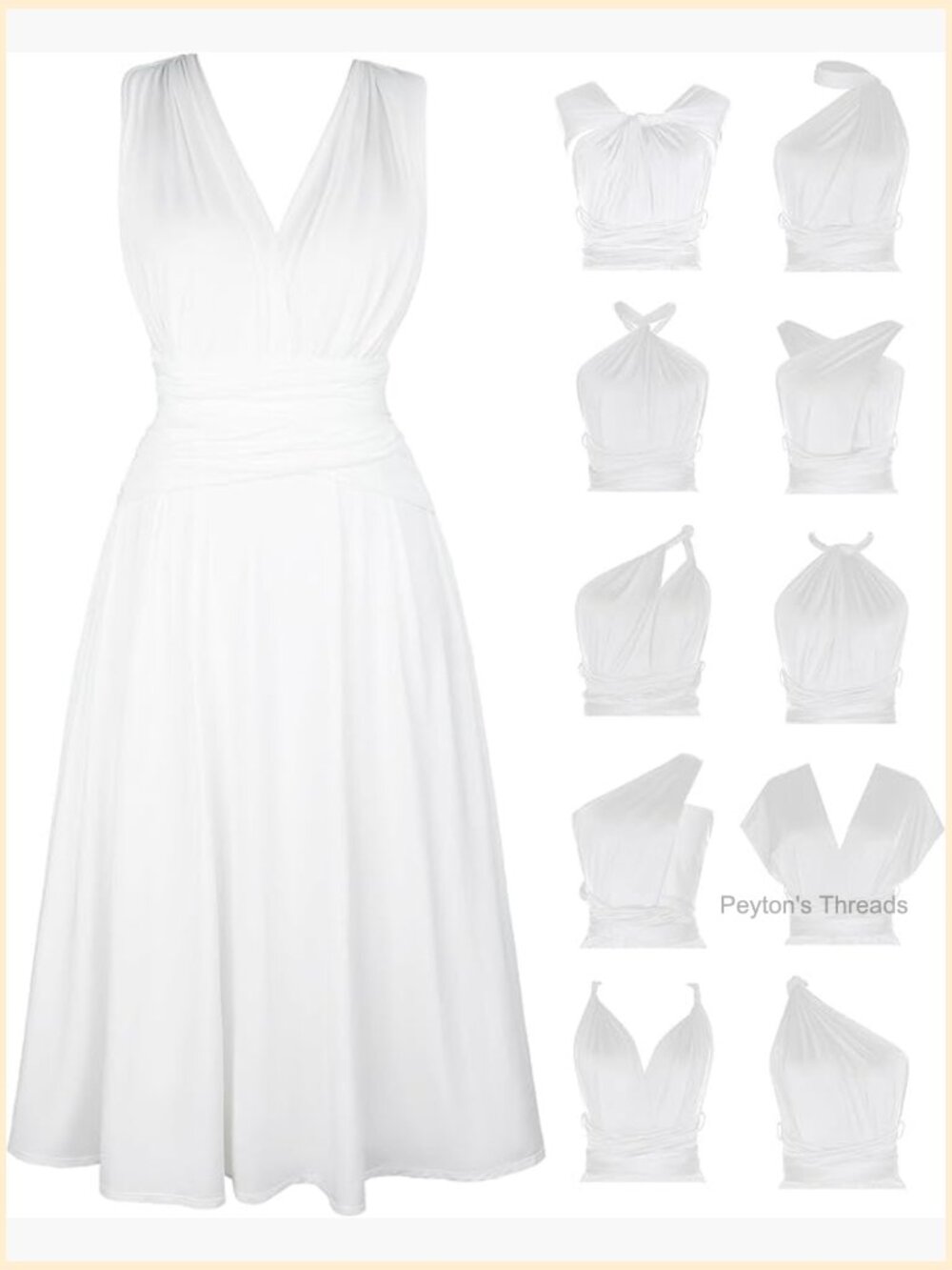 Infinity Shapewear Midi Dress with Built-In Bra Tie-Front Versatile Styling
